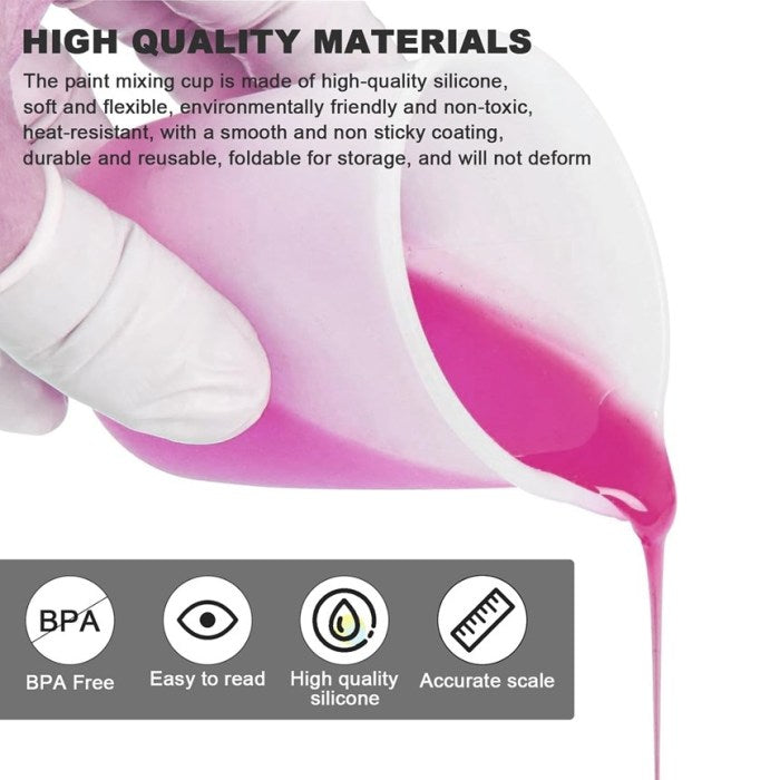 1 pc Reusable Resin Mixing Cup Silicone Measuring Beaker Jar for DIY Resin Art ,100ml ,300 ml ,750 ml measuring cup for epoxy resin.