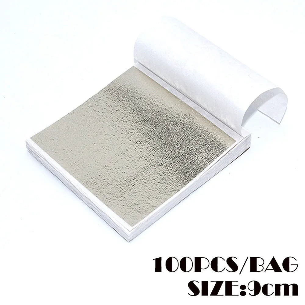 Foil leaf for resin art |pack of 100 sheets (5×5 inches) Golden/ silver sheets)