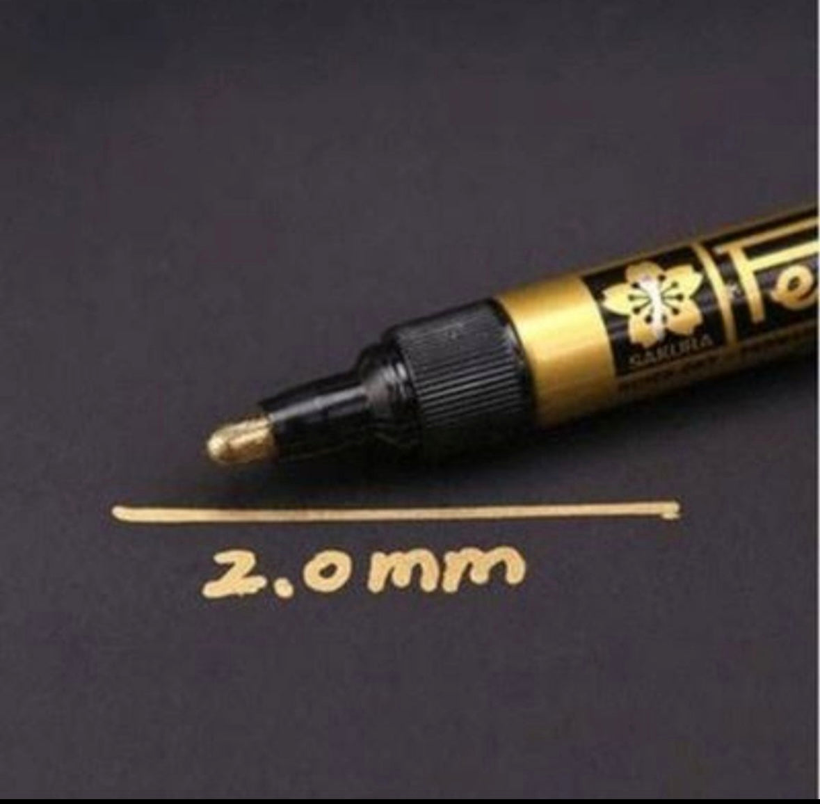2.0mm marker for resin art |Sakura pen touch golden& silver marker|edge paint marker