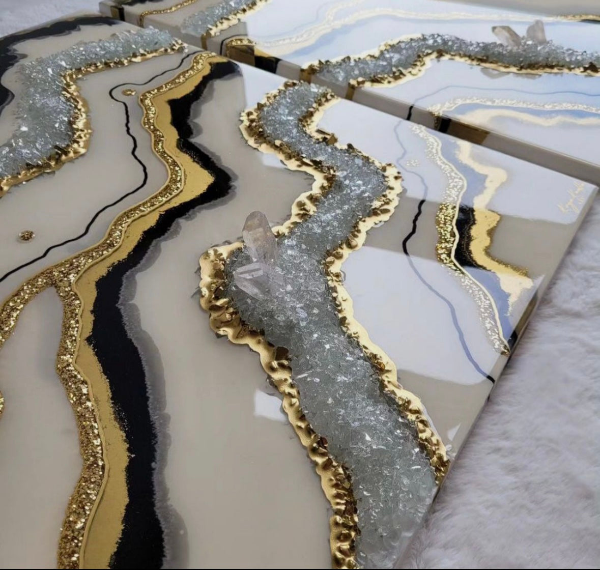 Medium size glass chunks for resin art (tempered glass) available in different colours