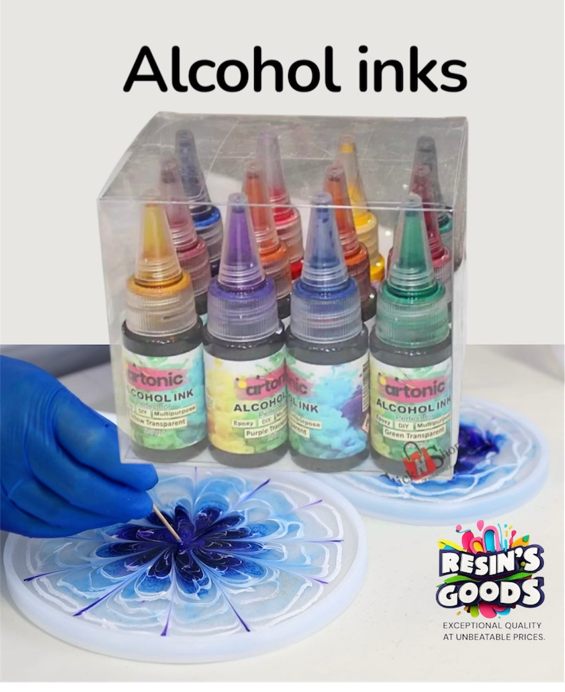 Alcohol  Inks for Epoxy Resin ( Each 20ml x 12 Bottles, separate colours also available) inks set for resin art , tints for resin art , liquid pigments