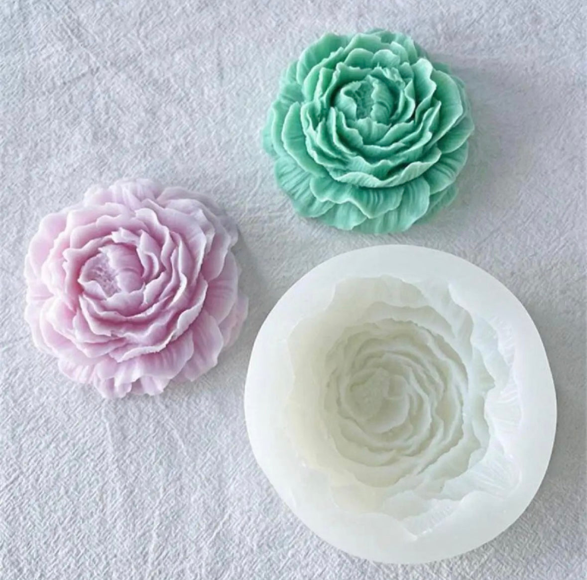 Peony Rose Flower Scented Candle Silicone Mold | DIY large size Flower Candle Silicone Mold Candle Making Crafts Baking molds