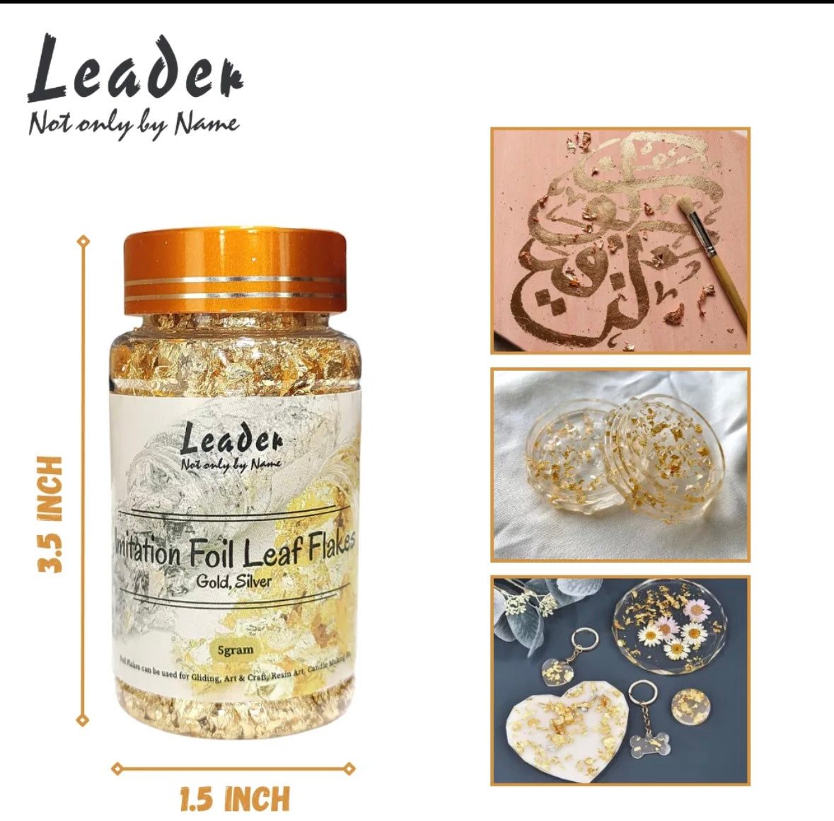 Foil Flakes for Resin Art, Calligraphy (Available in Gold and Silver )