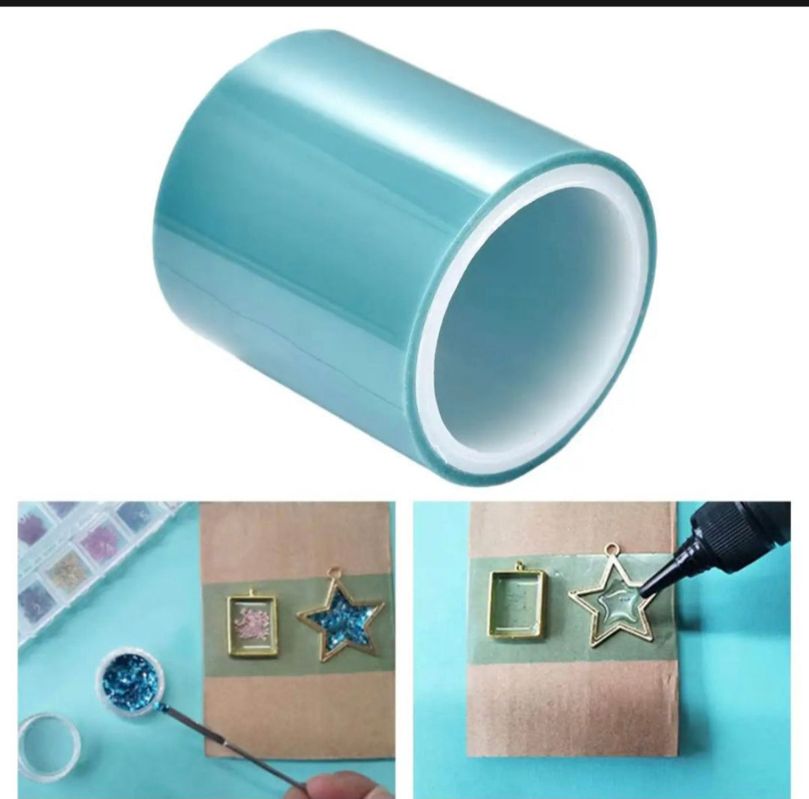 uv tape for resin jewellery|Imported Seamless Craft Tape for UV Resin| Traceless Sticky Tape Epoxy Resin| Tape for DIY Jewelry Metal Frame Pendant