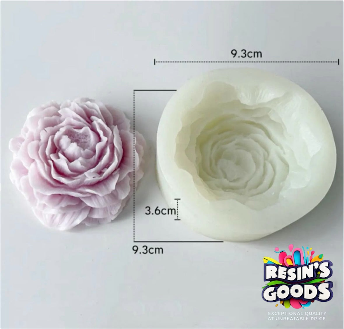 Peony Rose Flower Scented Candle Silicone Mold | DIY large size Flower Candle Silicone Mold Candle Making Crafts Baking molds