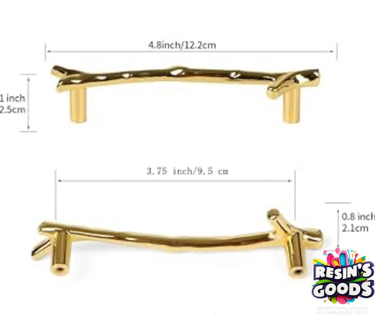 1 pair golden tree branch tray handles for epoxy resin tray |Nolan plaque tray handles (size 4.8 inches)