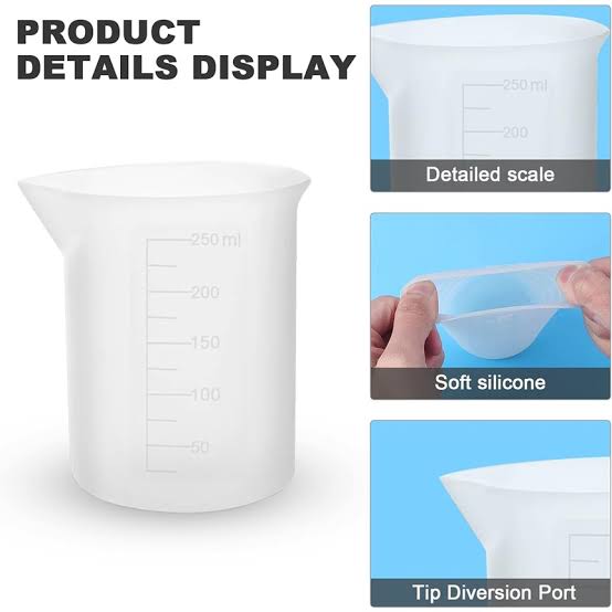 1 pc Reusable Resin Mixing Cup Silicone Measuring Beaker Jar for DIY Resin Art  ,100ml ,300 ml ,750 ml measuring cup for epoxy resin.