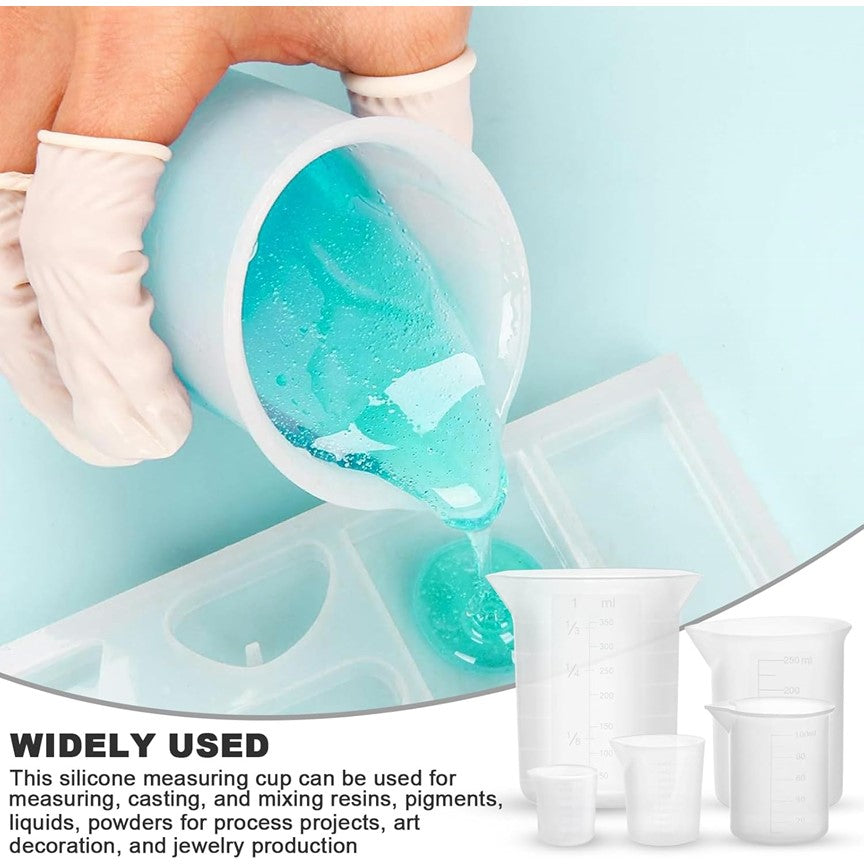 1 pc Reusable Resin Mixing Cup Silicone Measuring Beaker Jar for DIY Resin Art  ,100ml ,300 ml ,750 ml measuring cup for epoxy resin.