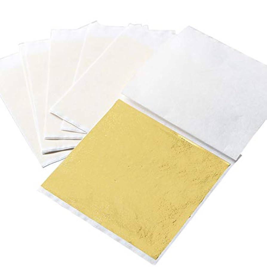 Foil leaf for resin art |pack of 100 sheets (5×5 inches) Golden/ silver sheets)