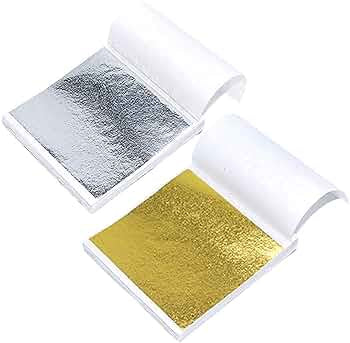 Foil leaf for resin art |pack of 100 sheets (5×5 inches) Golden/ silver sheets)
