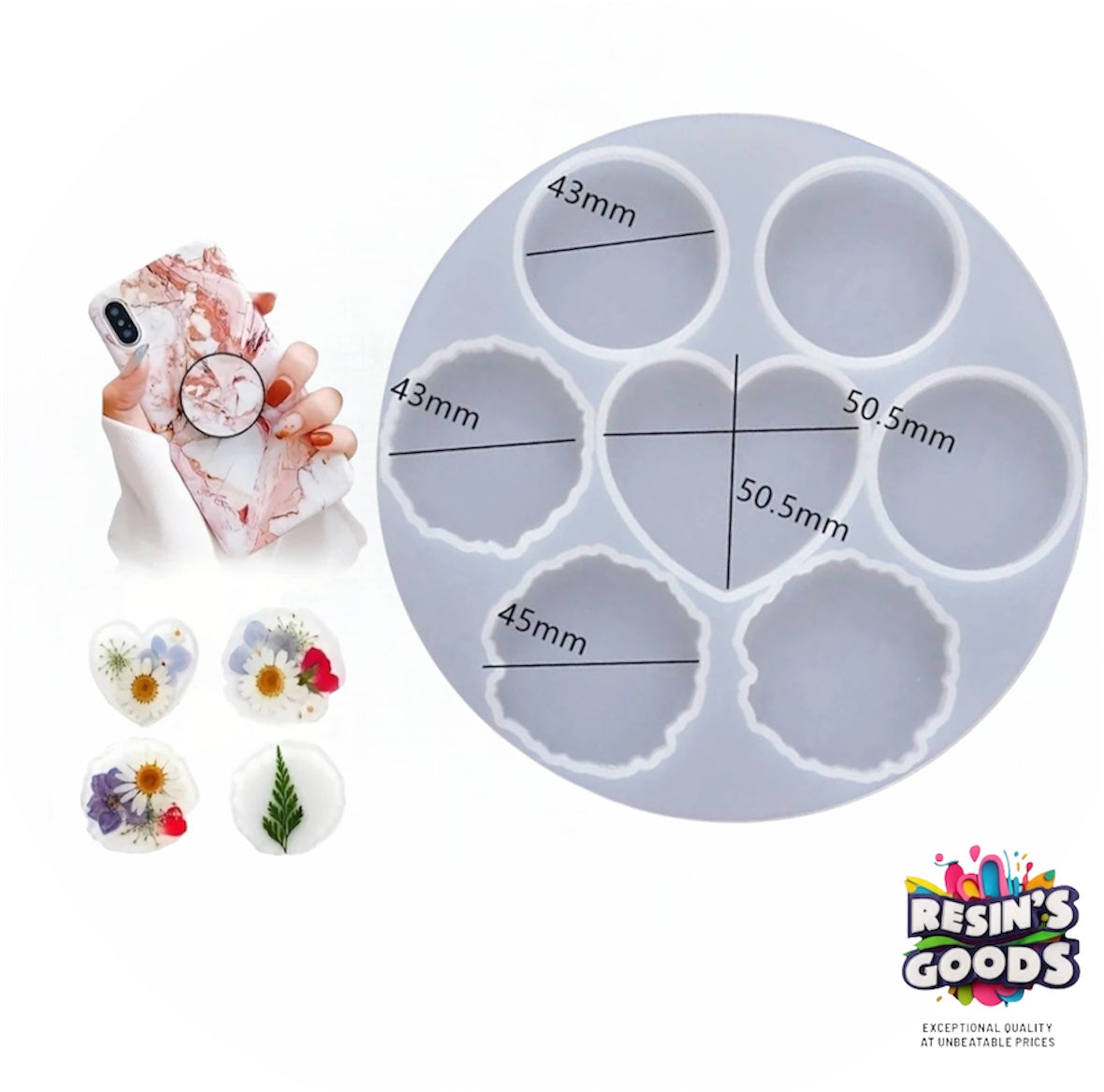 Pop socket mold /keychain mold