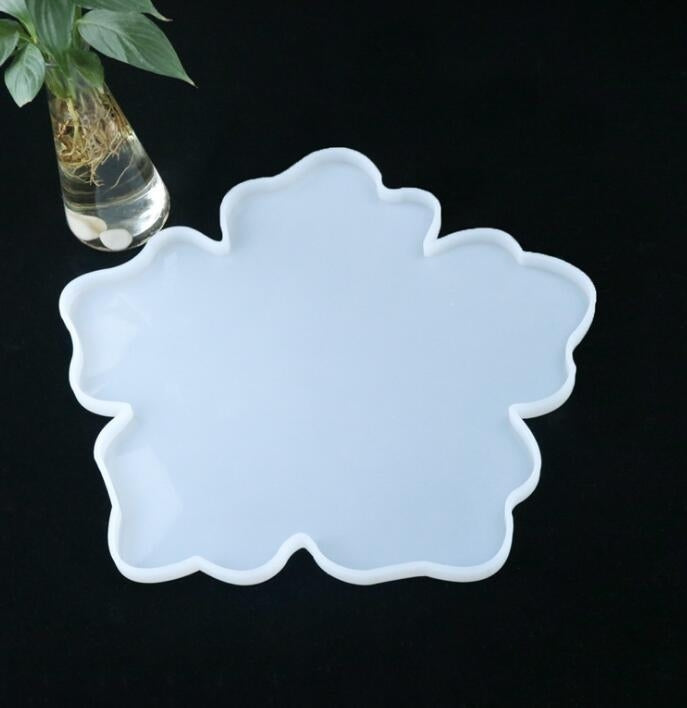 14 inches flower shape  silicone mold for resin tray