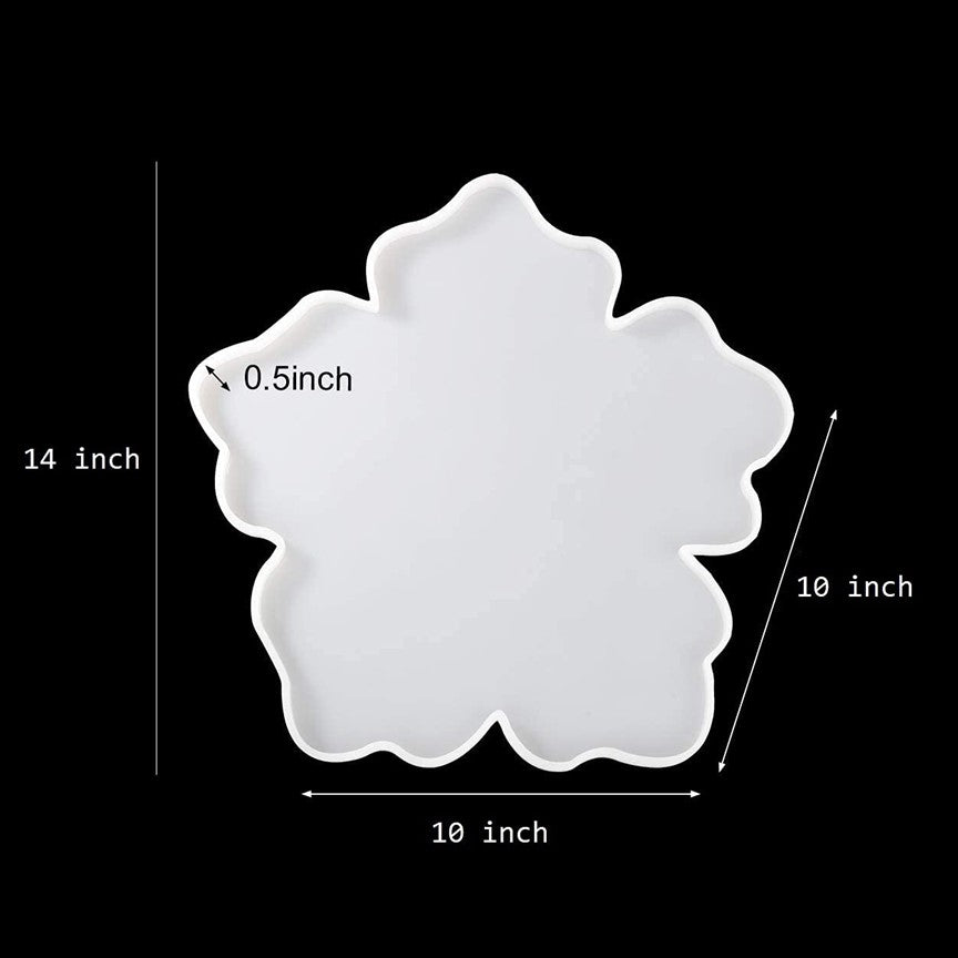 14 inches flower shape  silicone mold for resin tray