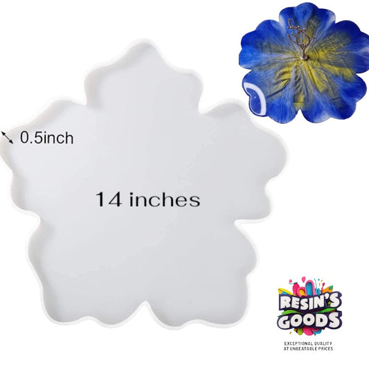 14 inches flower shape  silicone mold for resin tray