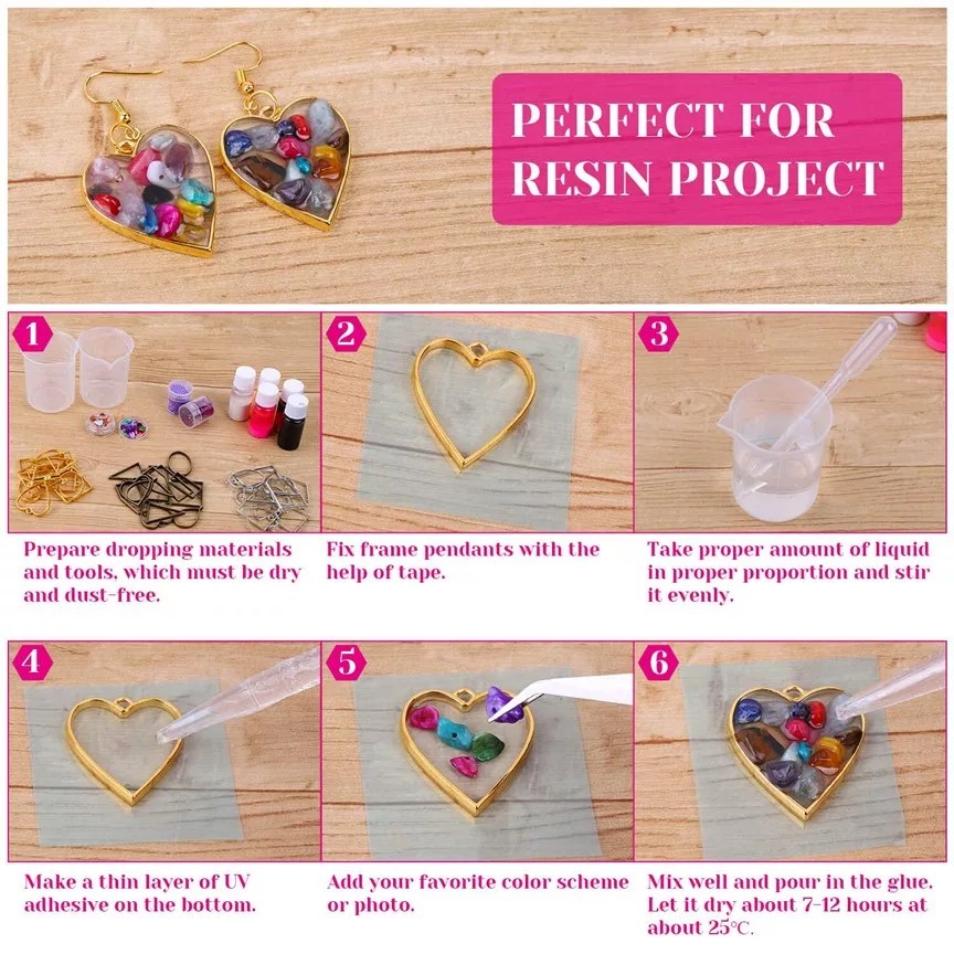 10Pcs different shape Bezels for resin art ,   Geometric stainless steel Frame Pendant ( Gold/Silver)