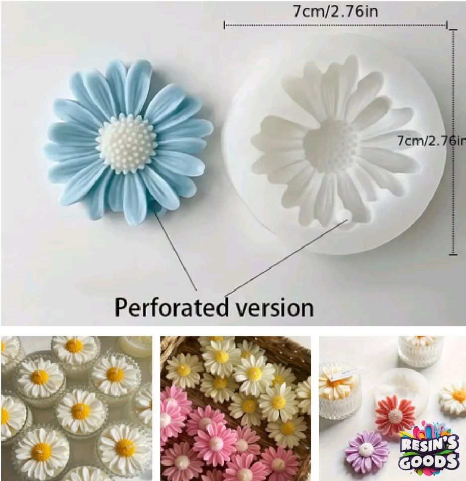 1pc 3D Daisy Flower Silicone Candle and Plaster Mold - DIY Resin and Clay Crafting Supplies | Candle mold