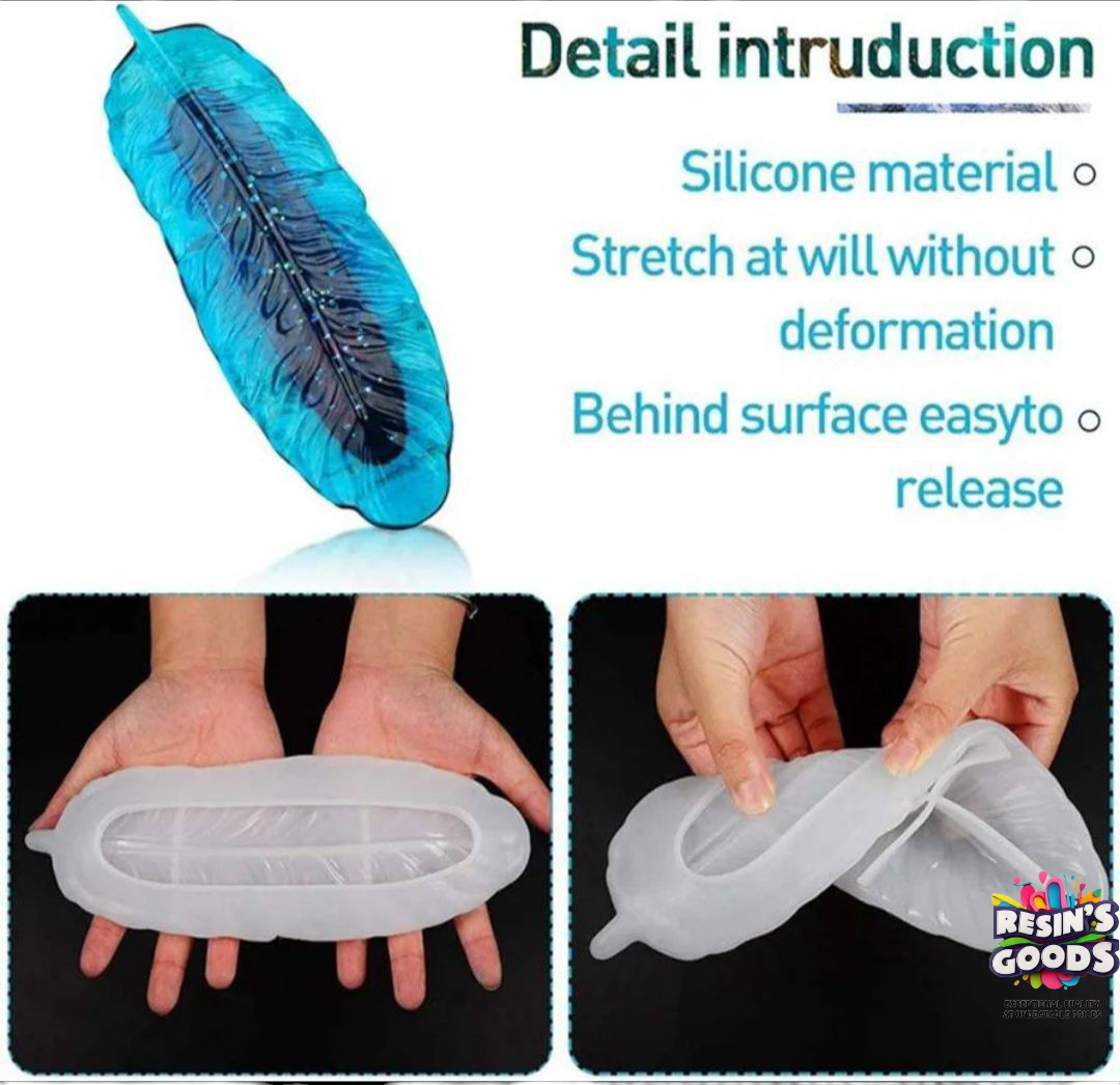 Feather shape trinket tray silicone mold |Resin Tray Mold - Silicone Molds for Making Resin Tray, Resin Trinket Dish|concrete mold