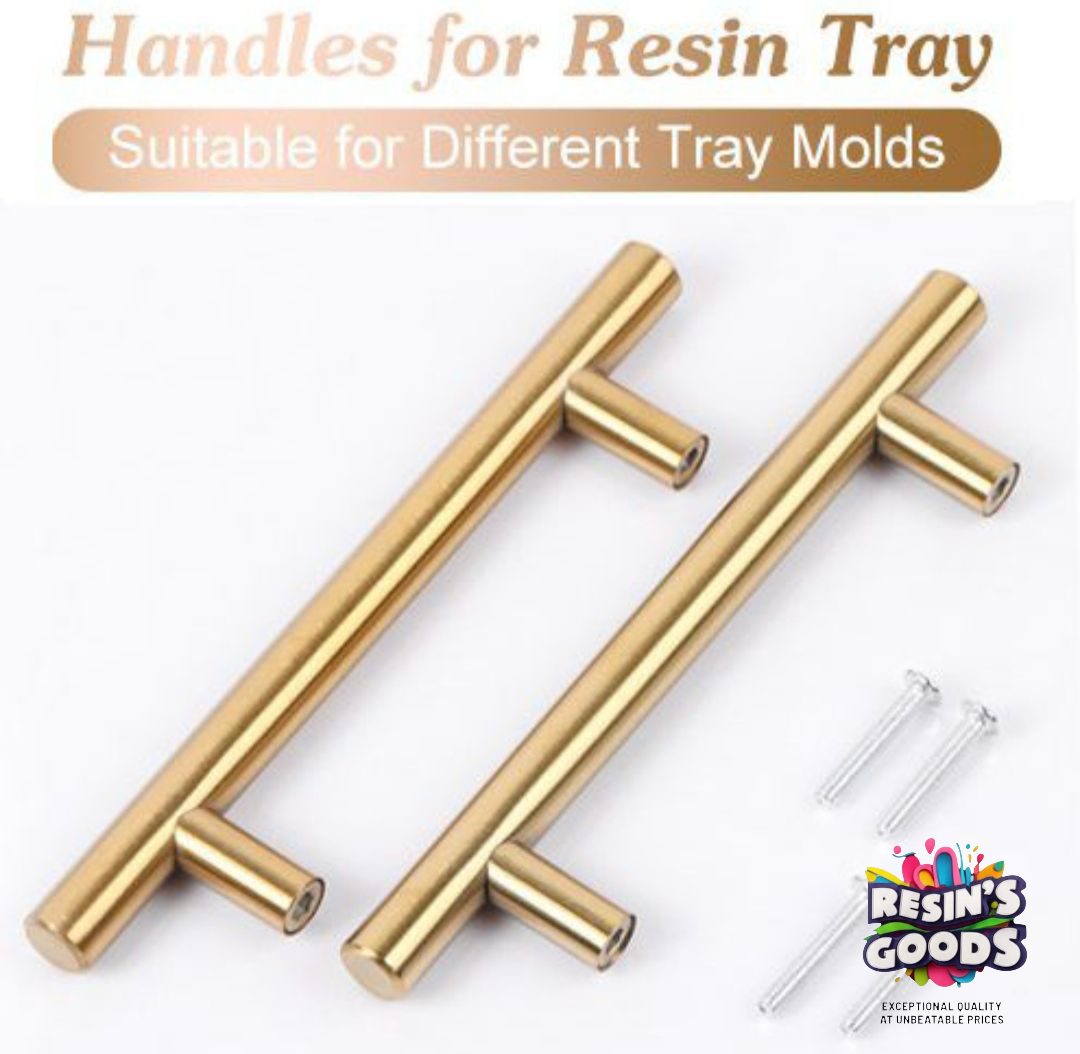 handles for resin tray| one pair of  Golden Resin Tray handles for  Resin coasters   |stainless steel golden  handles