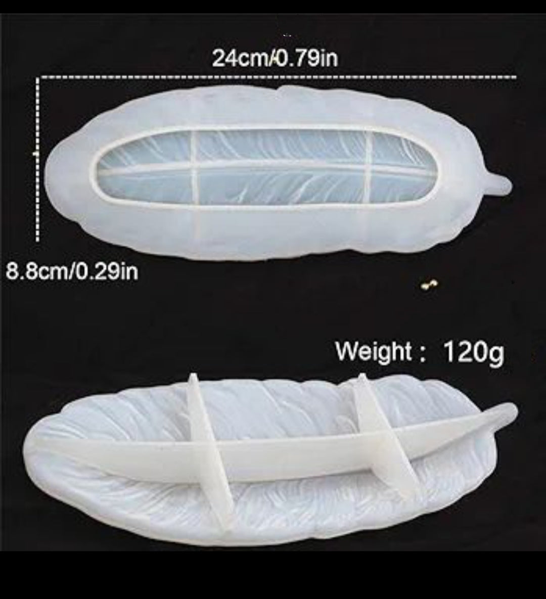 Feather shape trinket tray silicone mold |Resin Tray Mold - Silicone Molds for Making Resin Tray, Resin Trinket Dish|concrete mold