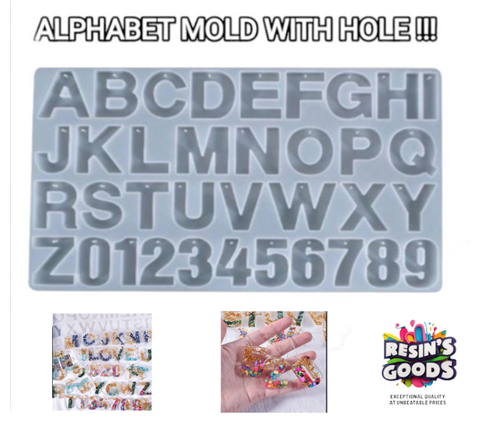 Alphabet mold with hole |silicone mold for  keychain |high quality mold for keychains