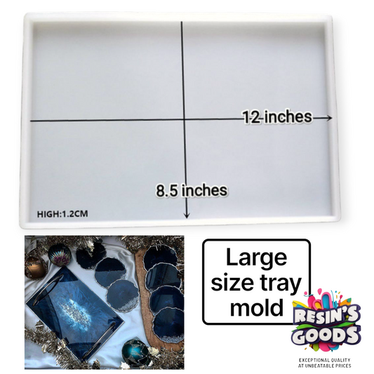 Plain Rectangle tray mold for resin art | large size tray mold