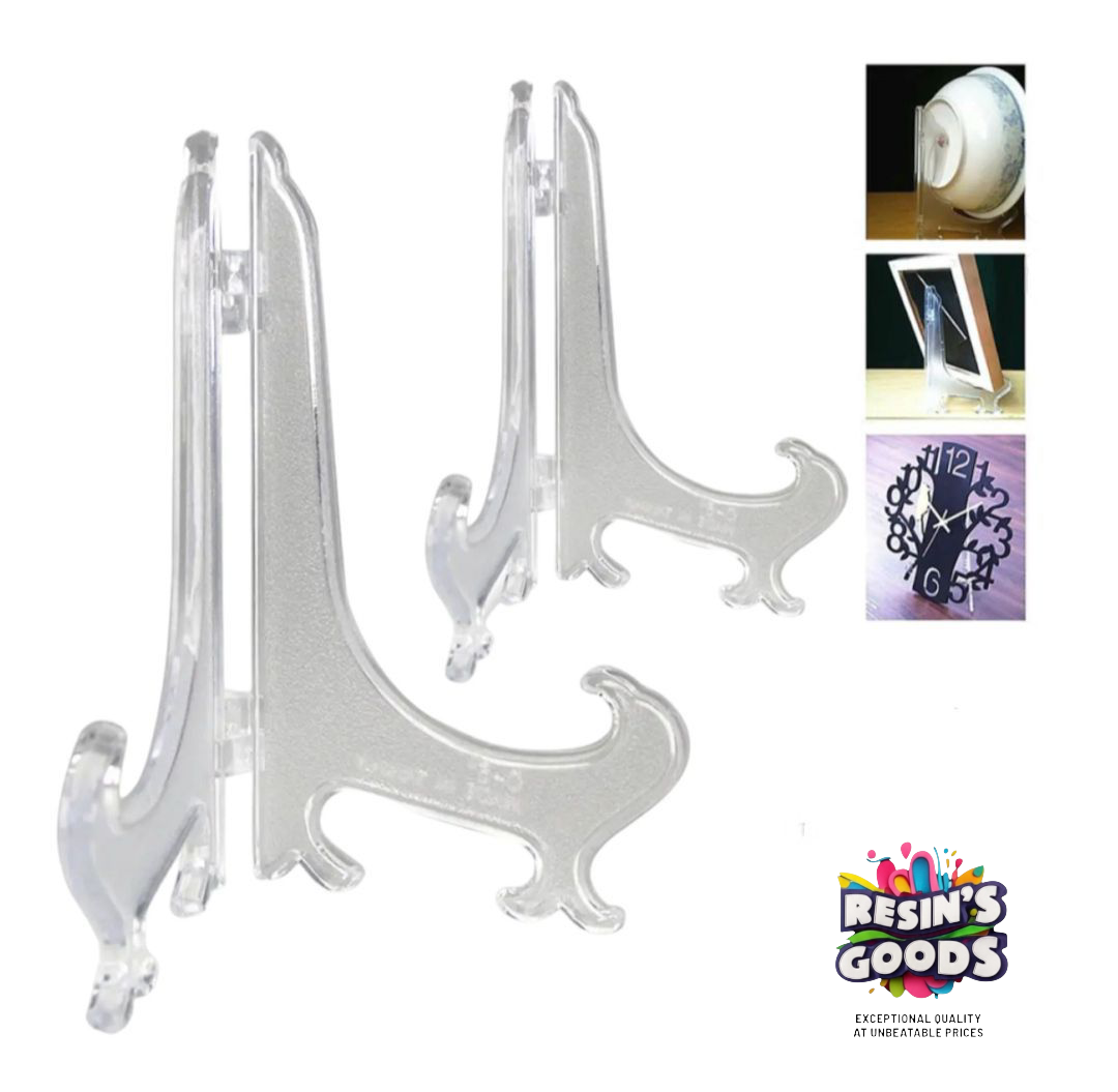 pack of 2,  Easel Display Stand for Resin Plate ,4" ,5" ,6"  & 8"  inches  ,  Acrylic Easel Stands - Easel Display Stand for Photo, Dish, Art Pieces, Certificates (2 pieces/stands)