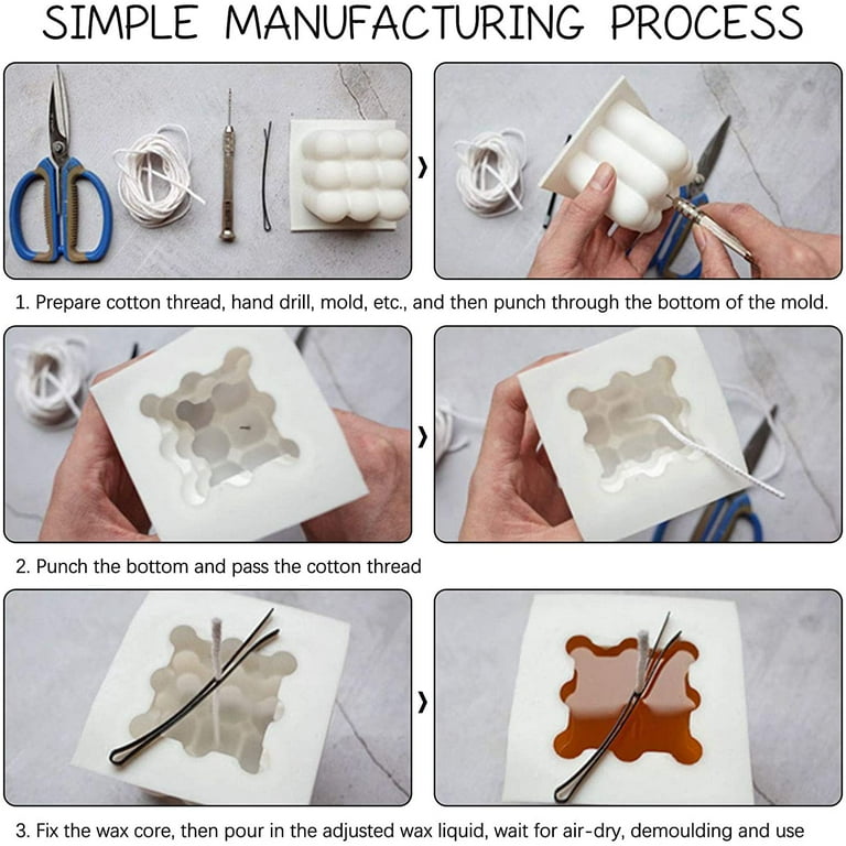 1 pc 3D bubble candle mold | large square candle mold