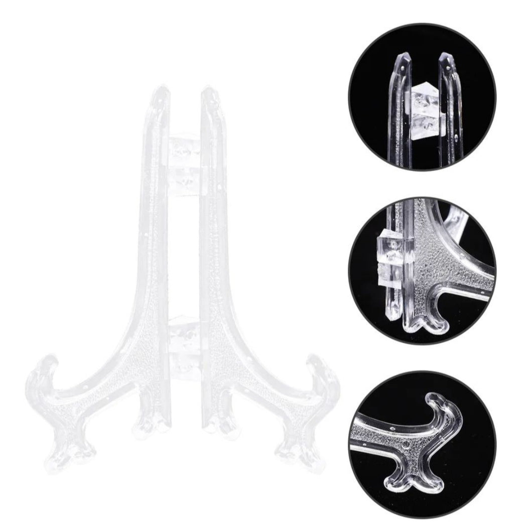 pack of 2,  Easel Display Stand for Resin Plate ,4" ,5" ,6"  & 8"  inches  ,  Acrylic Easel Stands - Easel Display Stand for Photo, Dish, Art Pieces, Certificates (2 pieces/stands)