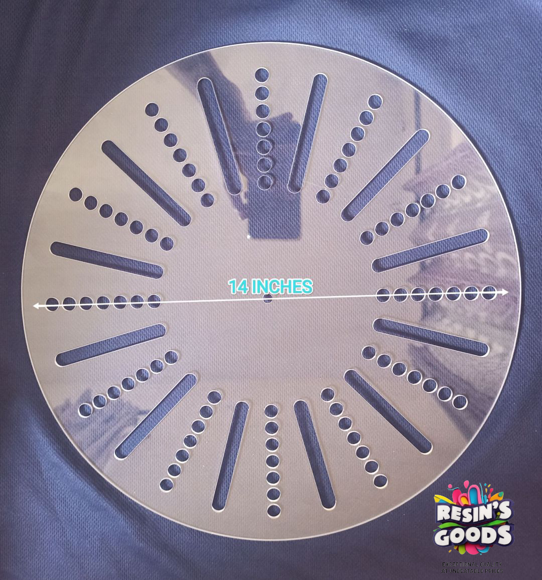 clock stencil |14 inches acrylic clock stencil for resin clock |measuring tool |clock accessories