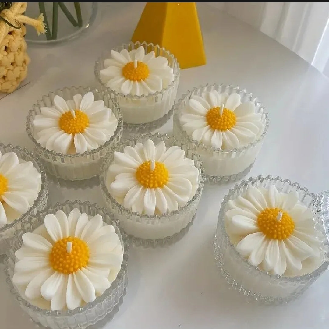 1pc 3D Daisy Flower Silicone Candle and Plaster Mold - DIY Resin and Clay Crafting Supplies | Candle mold
