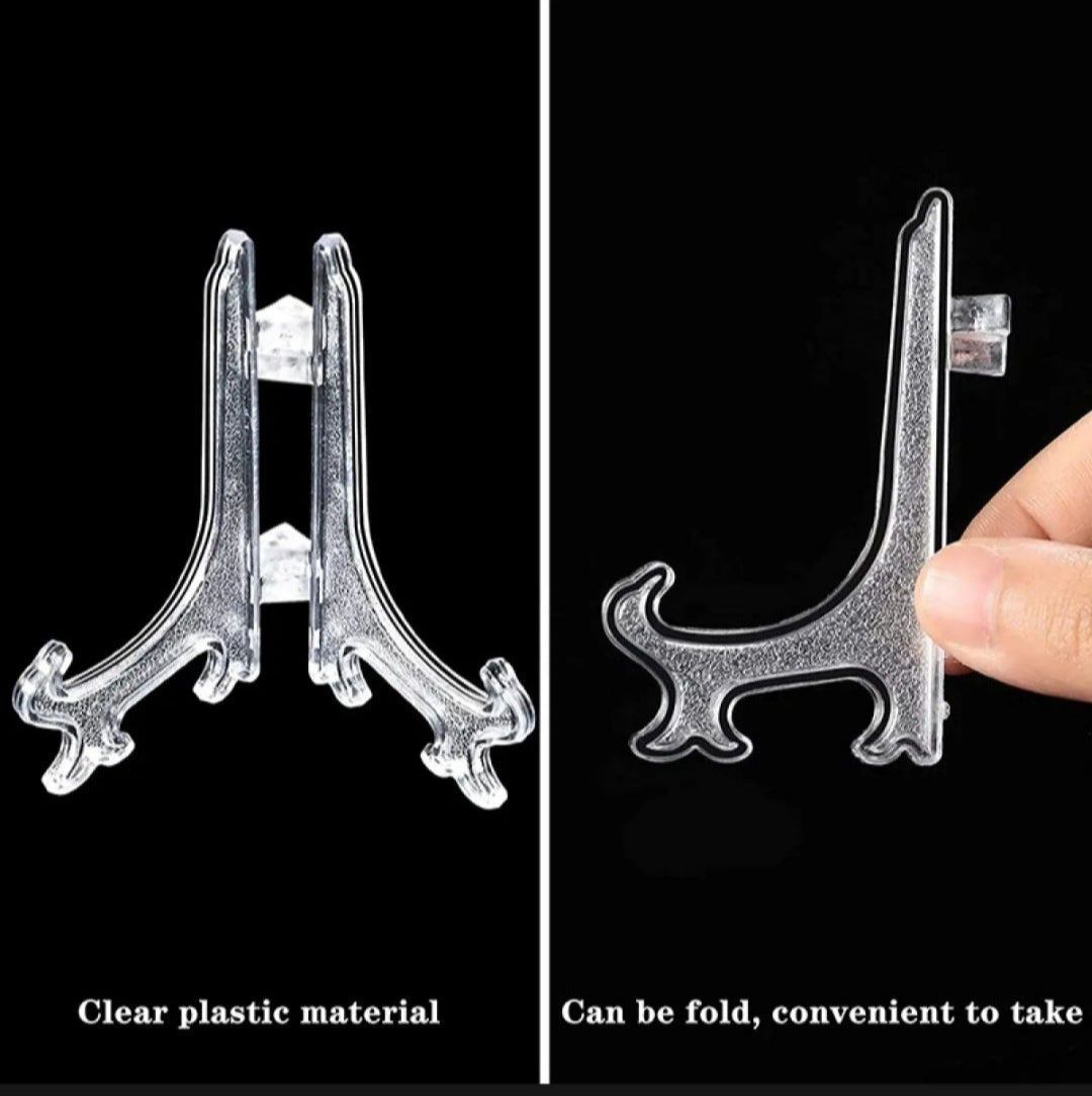 pack of 2,  Easel Display Stand for Resin Plate ,4" ,5" ,6"  & 8"  inches  ,  Acrylic Easel Stands - Easel Display Stand for Photo, Dish, Art Pieces, Certificates (2 pieces/stands)