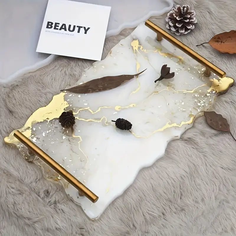 1 piece rectangle irragular Silicone epoxy Resin Tray Mold Casting | rectangle tray mold for epoxy resin with handles